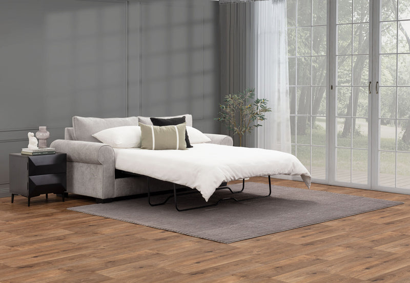 ALLI FABRIC 3.5 SEATER SOFA BED LIGHT GREY