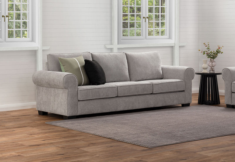 ALLI FABRIC 3 SEATER SOFA LIGHT GREY