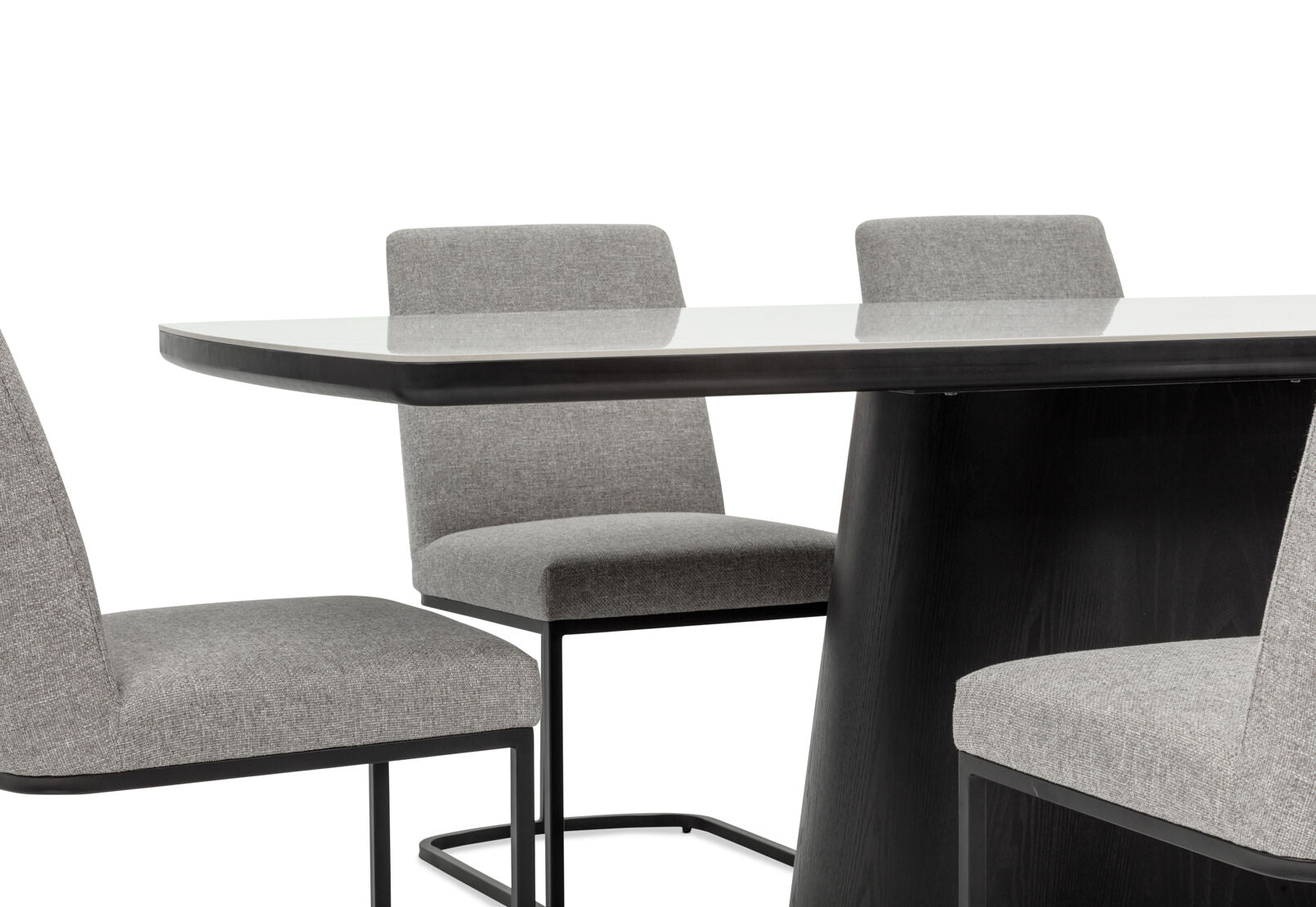 DORVAL 7 PIECE DINING SUITE WITH NEVIS CHAIRS  WHITE / GREY