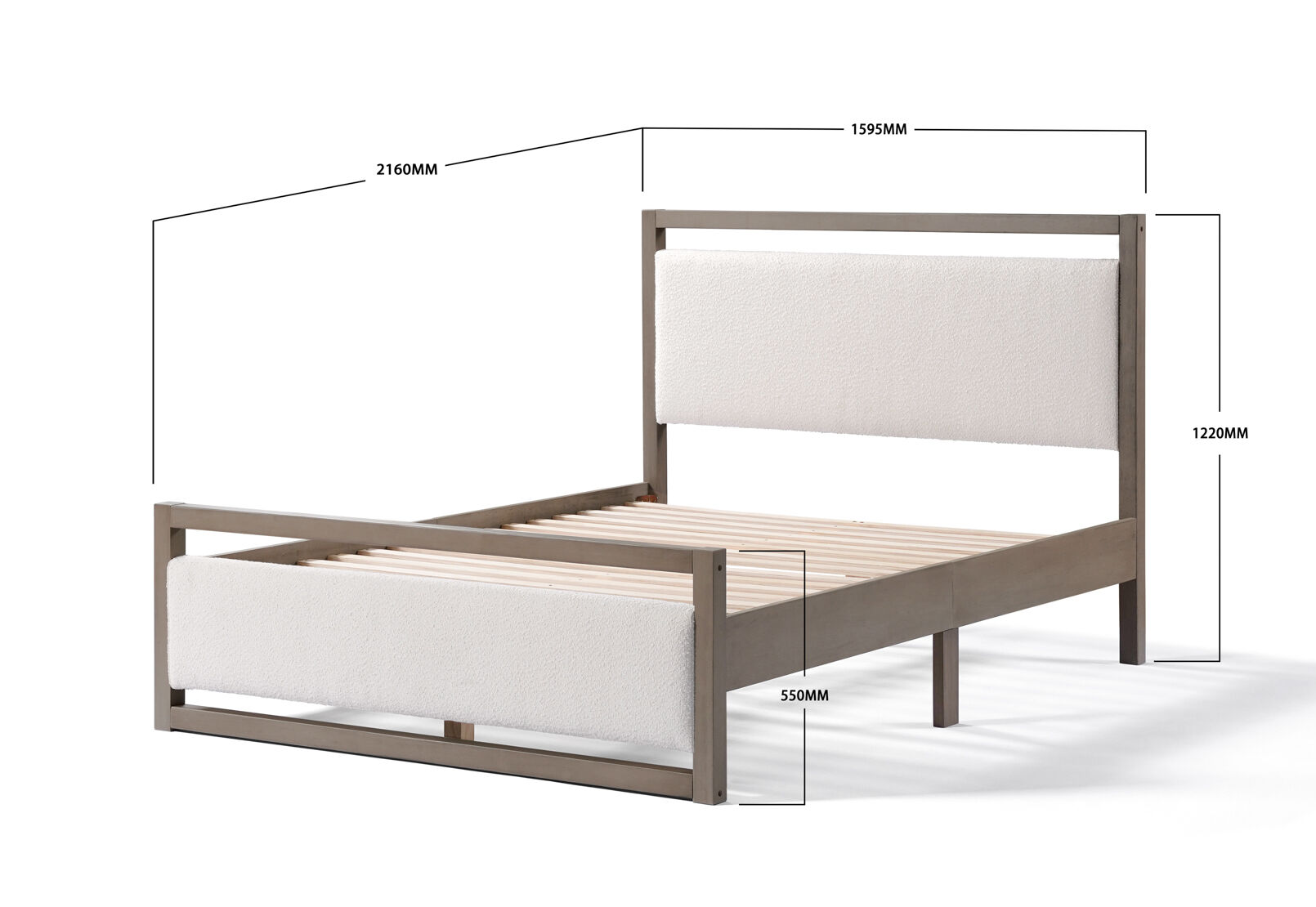 POWELL QUEEN BED IVORY