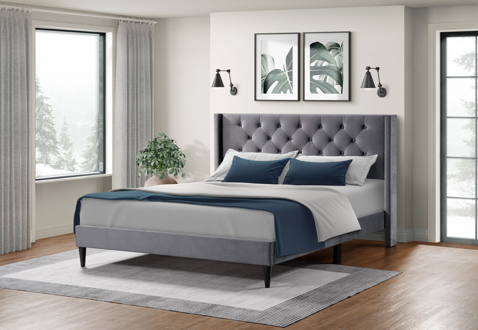 WAKEFIELD QUEEN BED GREY