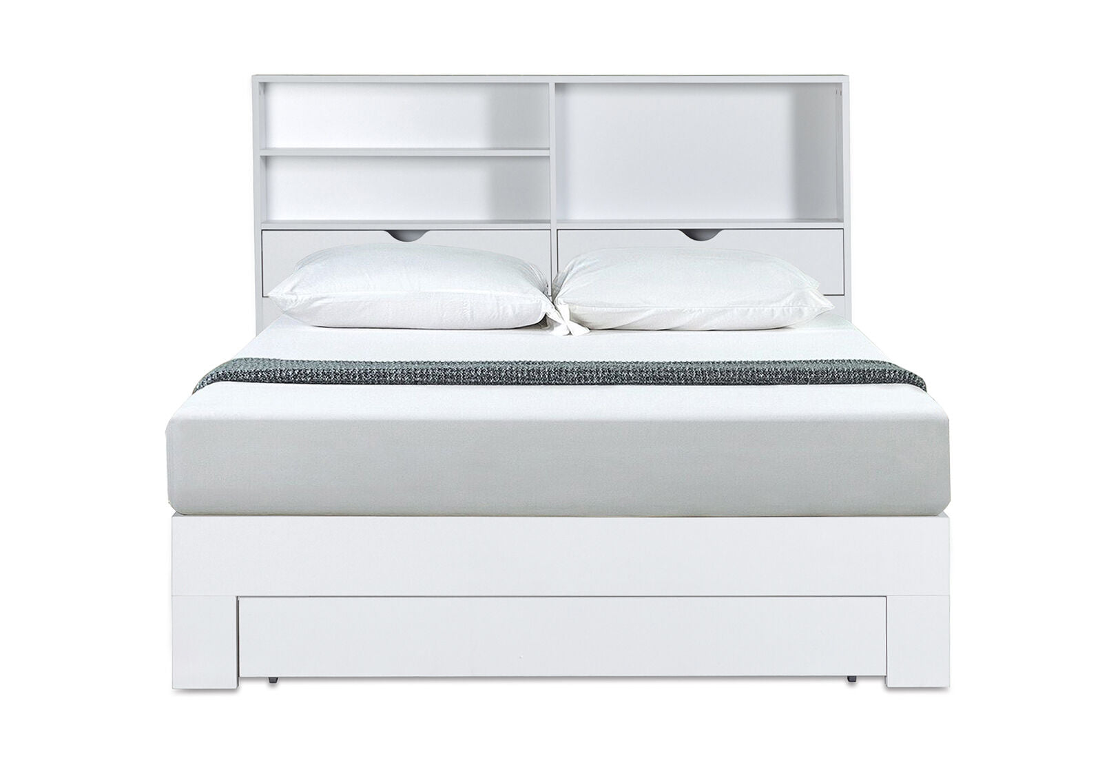 NIVA QUEEN BED DRAWER WHITE