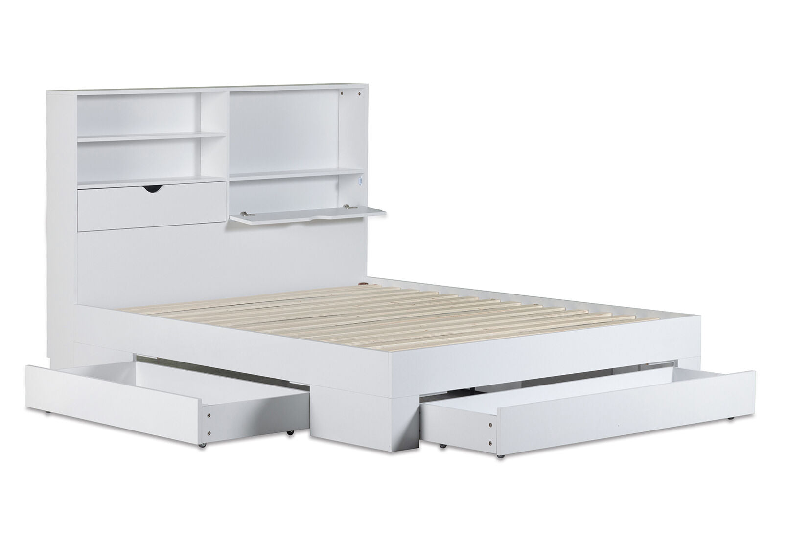 NIVA QUEEN BED DRAWER WHITE