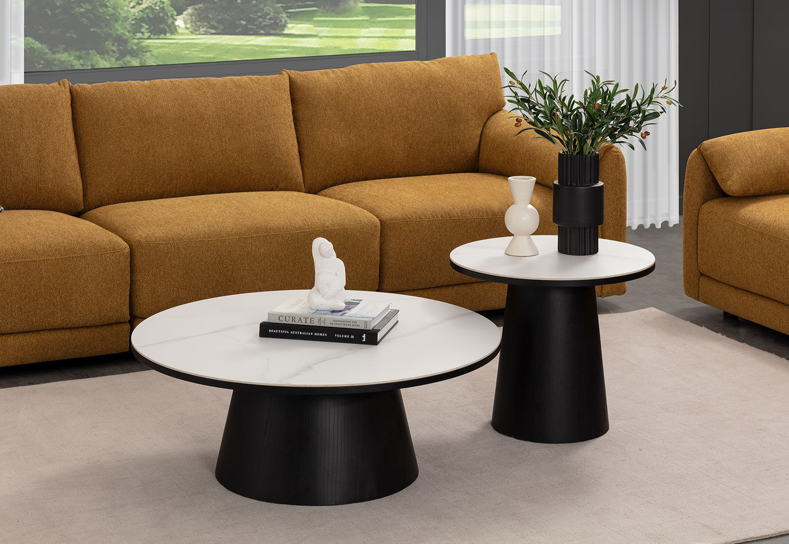 THANOS COFFEE TABLE 	BLACK/MARBLE