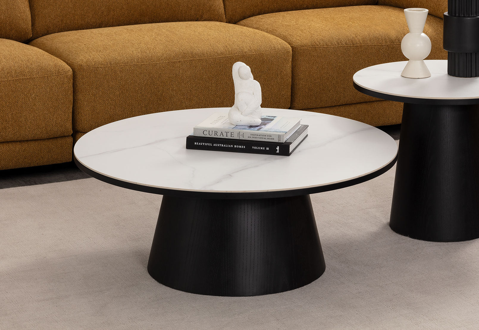 THANOS COFFEE TABLE 	BLACK/MARBLE