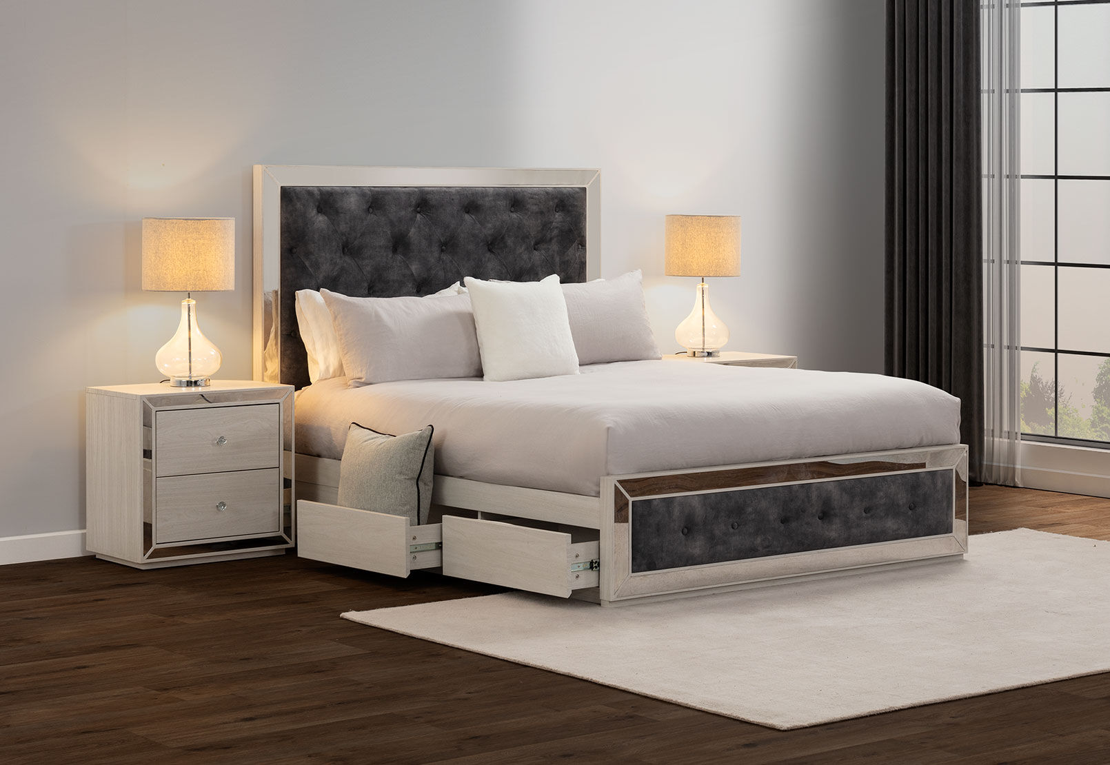 ISMENE QUEEN BED WHITE