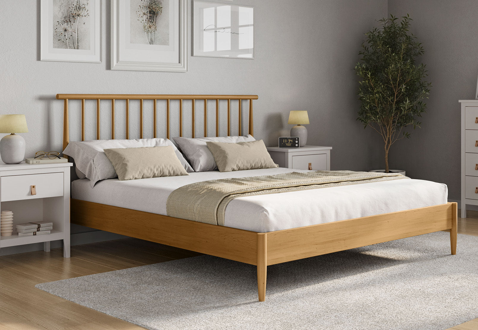 SUSANNA QUEEN BED NATURAL