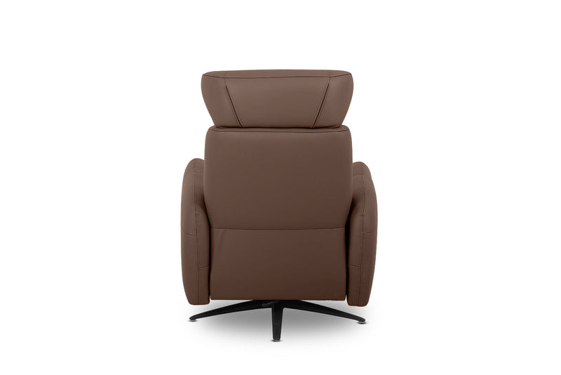 ALDRICH LEATHER SWIVEL ELECTRIC RECLINER CACAO BROWN