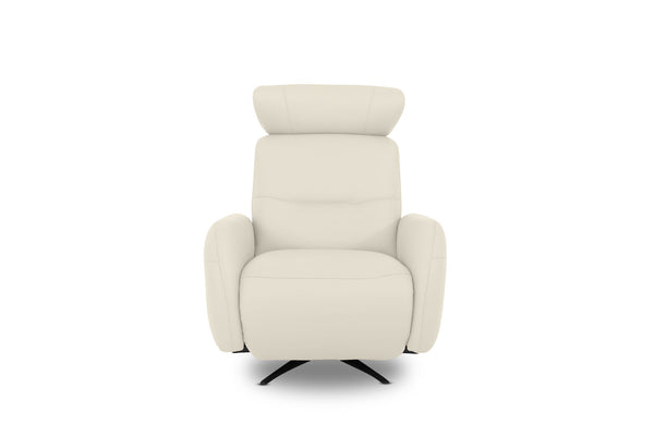 ALDRICH LEATHER SWIVEL ELECTRIC RECLINER FROST