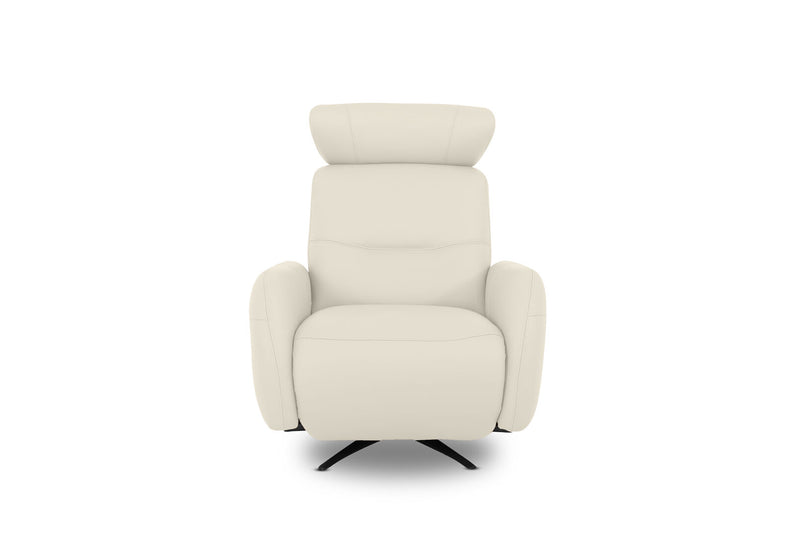 ALDRICH LEATHER SWIVEL ELECTRIC RECLINER FROST