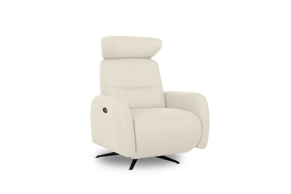ALDRICH LEATHER SWIVEL ELECTRIC RECLINER FROST