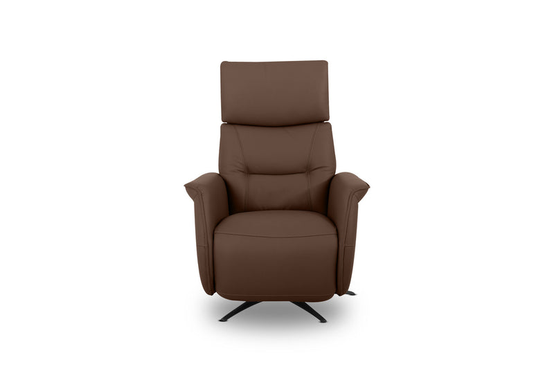 LENNY LEATHER SWIVEL DELUXE ELECTRIC RECLINER CACAO BROWN