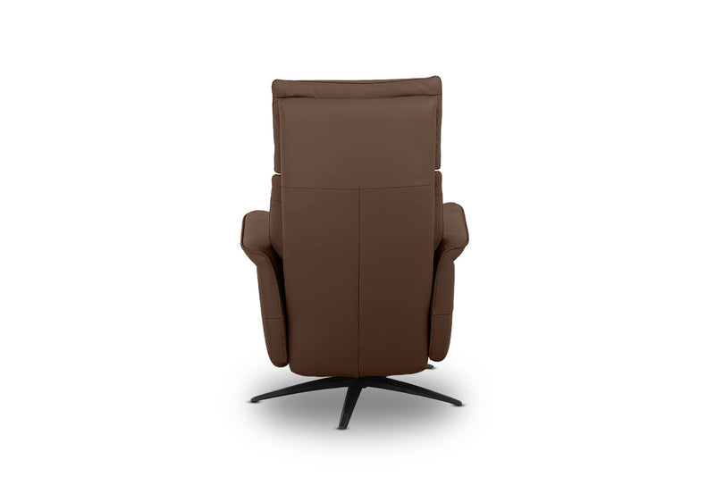 LENNY LEATHER SWIVEL DELUXE ELECTRIC RECLINER CACAO BROWN