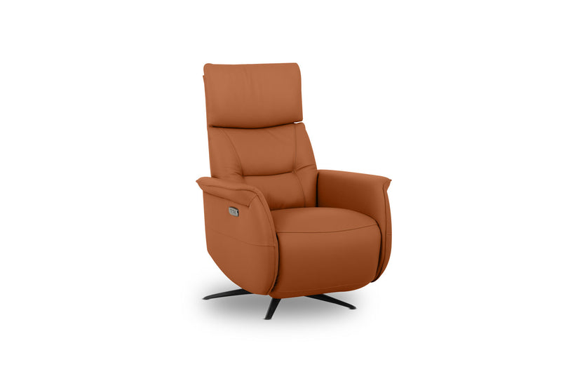 LENNY LEATHER SWIVEL DELUXE ELECTRIC RECLINER TAN