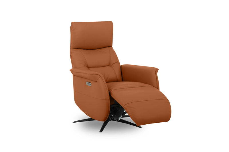 LENNY LEATHER SWIVEL DELUXE ELECTRIC RECLINER TAN