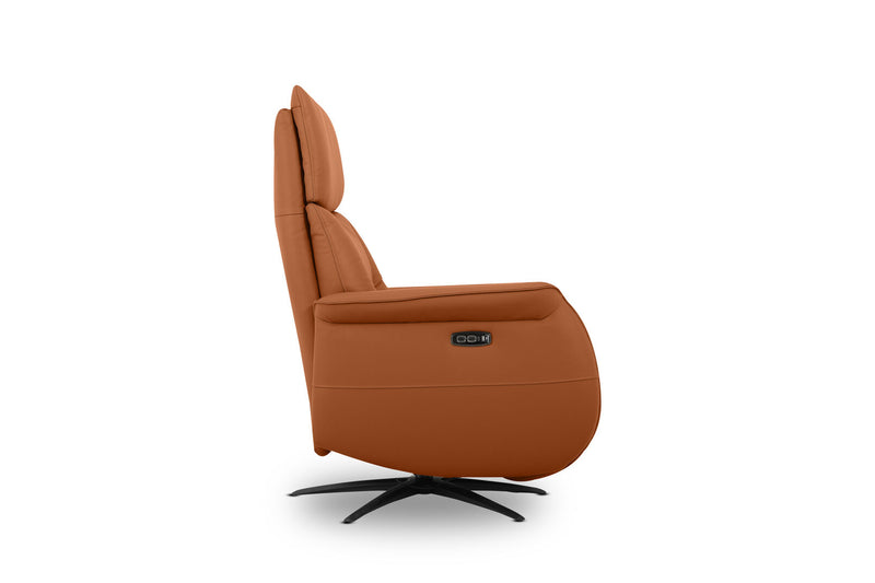LENNY LEATHER SWIVEL DELUXE ELECTRIC RECLINER TAN