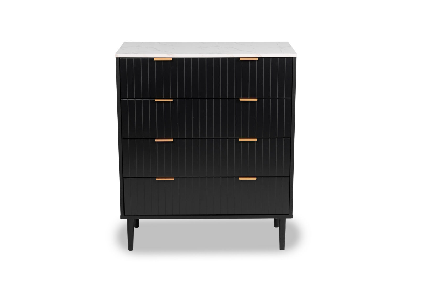SHAW 4 DRAWER TALL CHEST BLACK/MARBLE