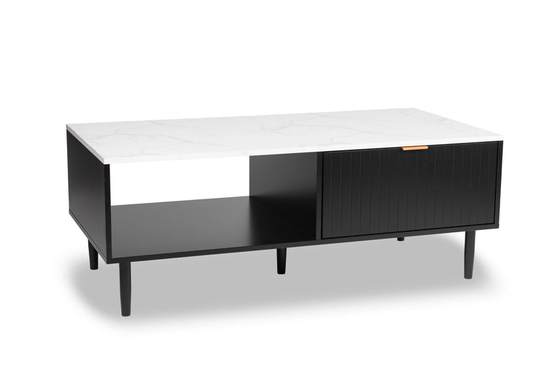 SHAW COFFEE TABLE 	BLACK/MARBLE