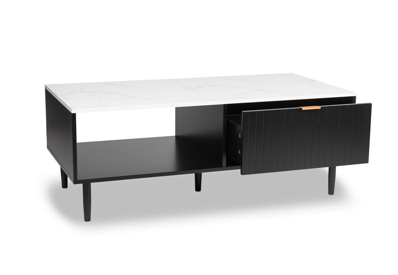 SHAW COFFEE TABLE 	BLACK/MARBLE