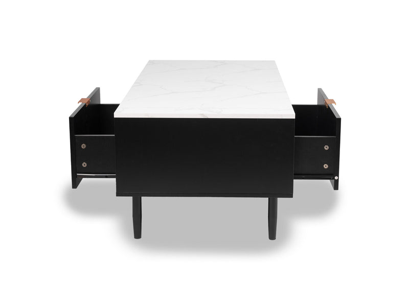 SHAW COFFEE TABLE 	BLACK/MARBLE