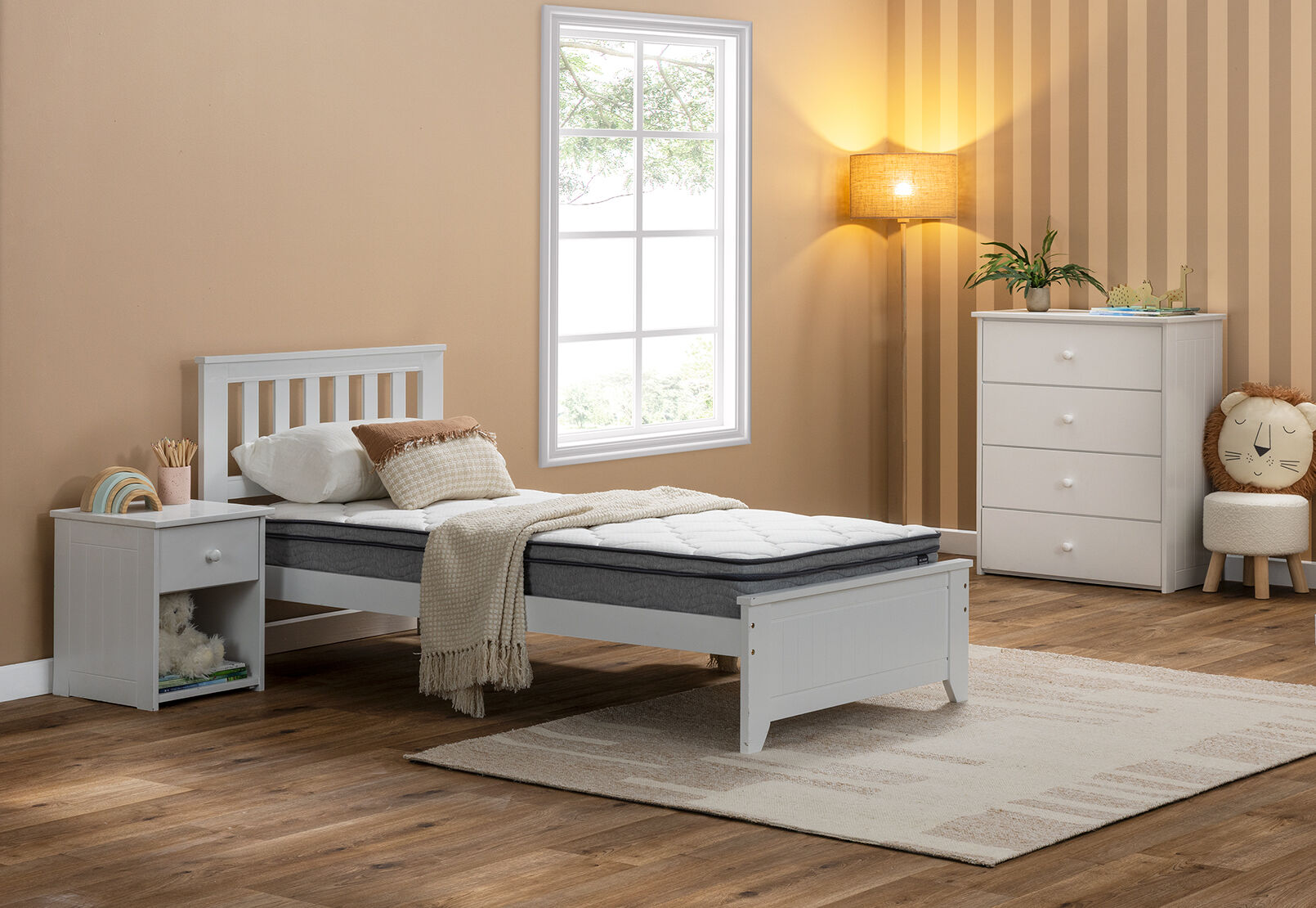 DREAM ELEGANCE 1500 SERENE SINGLE MATTRESS WHITE/GREY