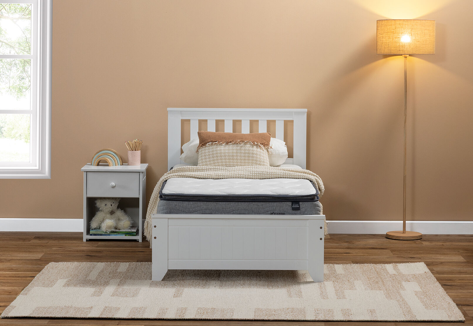 DREAM ELEGANCE 2500 SERENE SINGLE MATTRESS WHITE/GREY