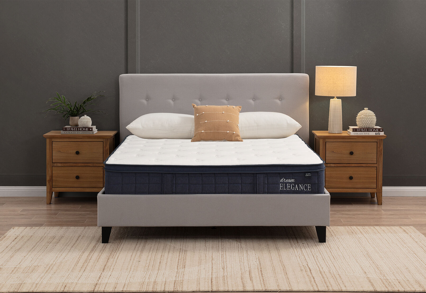 DREAM ELEGANCE 3500 INDIGO KING MATTRESS WHITE/BLUE