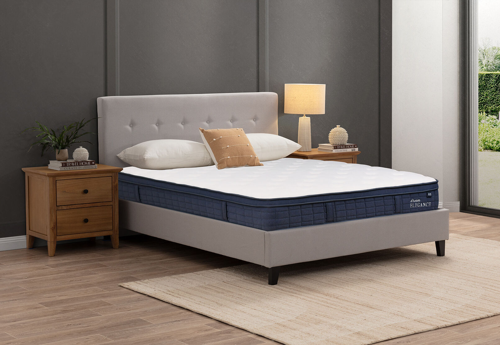 DREAM ELEGANCE 3500 INDIGO KING MATTRESS WHITE/BLUE
