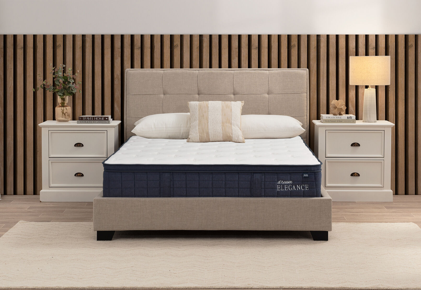 DREAM ELEGANCE 4500 INDIGO KING MATTRESS WHITE/BLUE