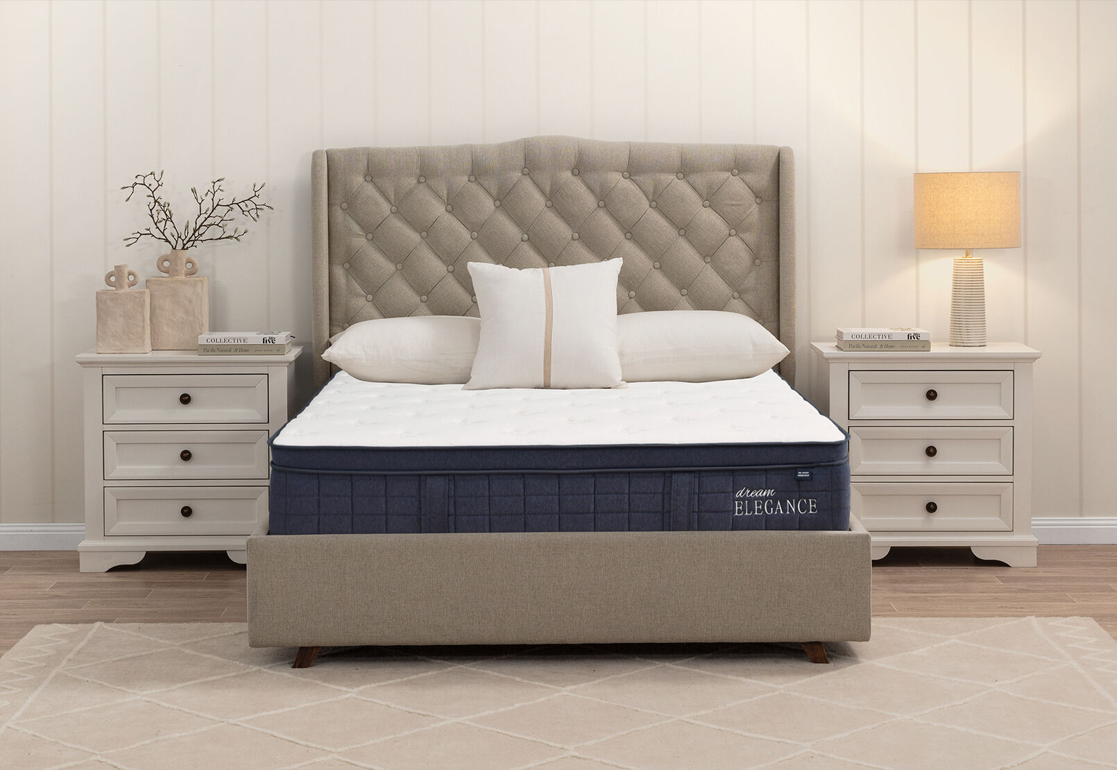 DREAM ELEGANCE 6000 INDIGO KING MATTRESS WHITE/BLUE