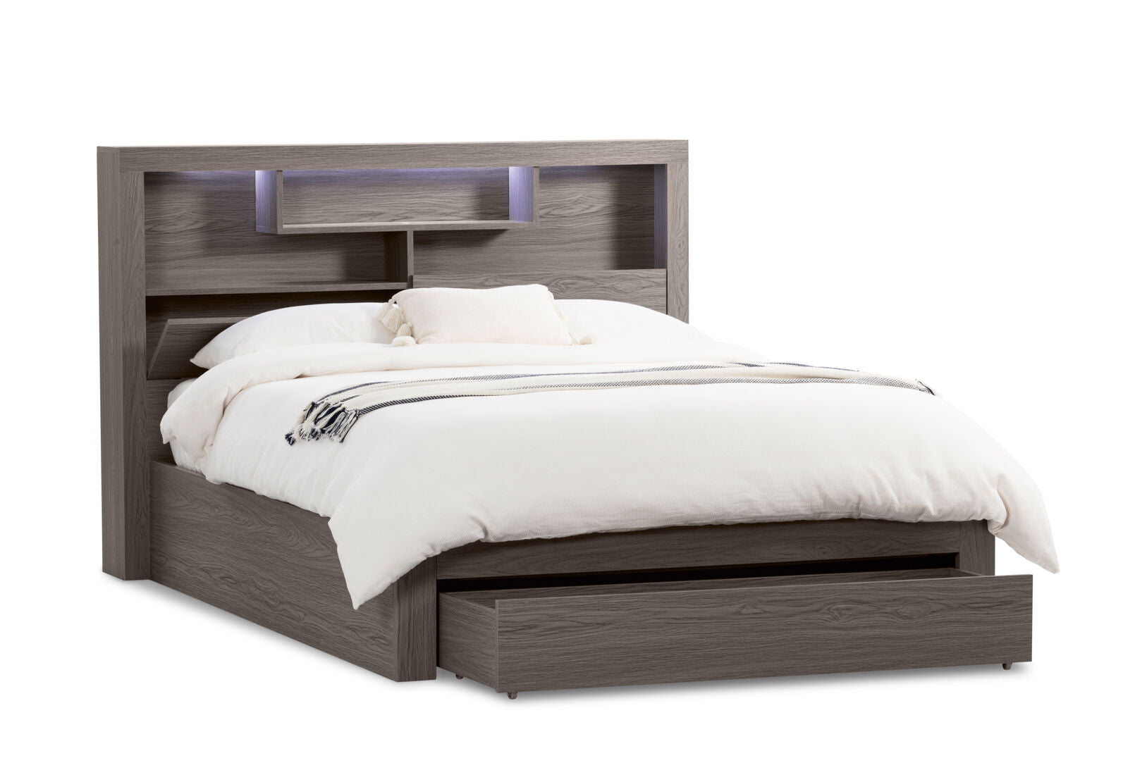 GEOVANA KING BED GREY