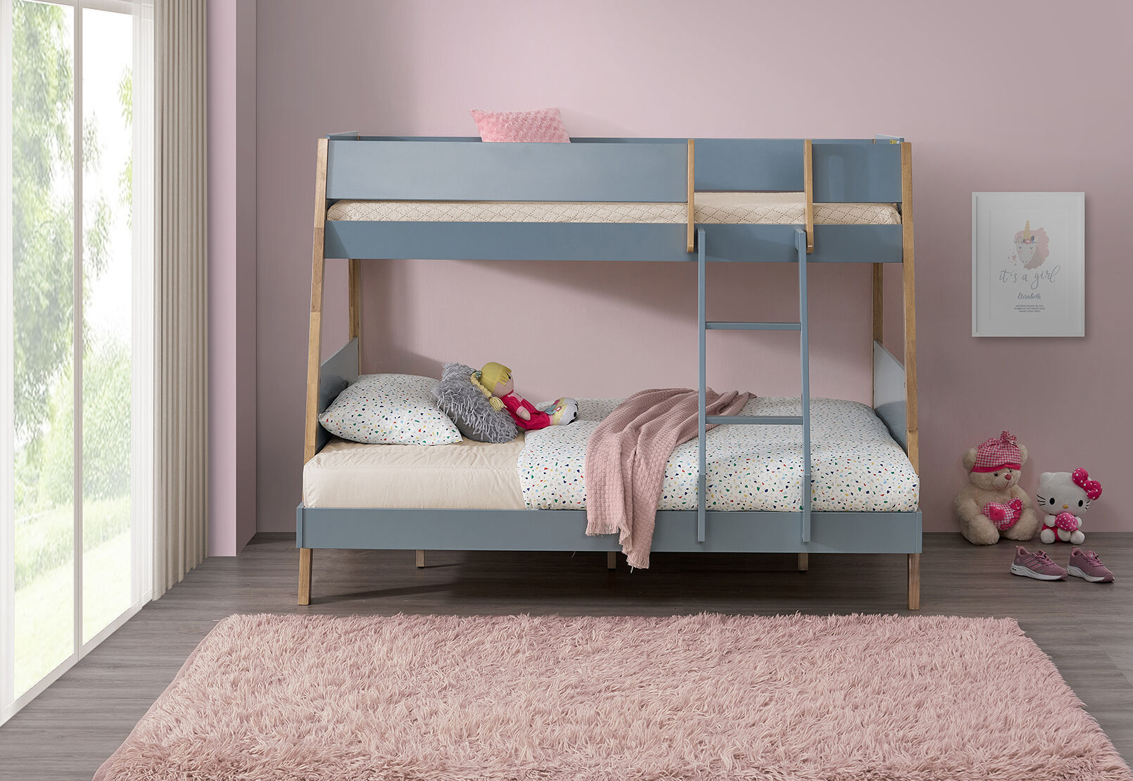 LILLESAND SINGLE OVER DOUBLE BUNK GREY