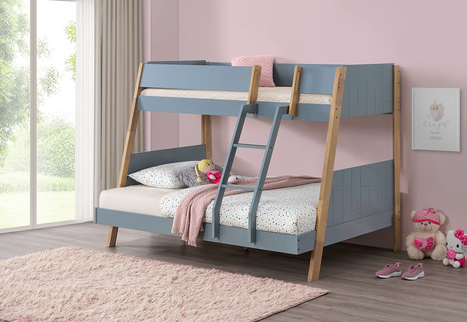 LILLESAND SINGLE OVER DOUBLE BUNK GREY