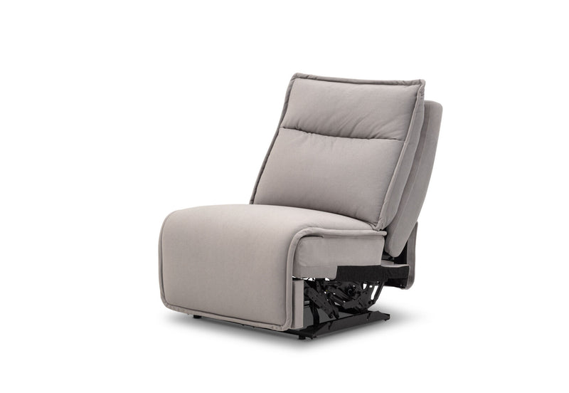 ALCINA FABRIC ARMLESS ELECTRIC RECLINER CHAIR LIGHT GREY