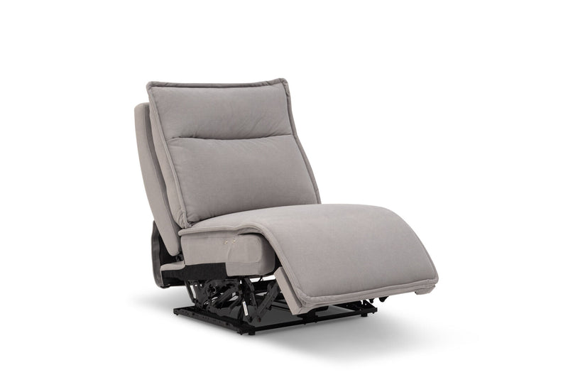 ALCINA FABRIC ARMLESS ELECTRIC RECLINER CHAIR LIGHT GREY