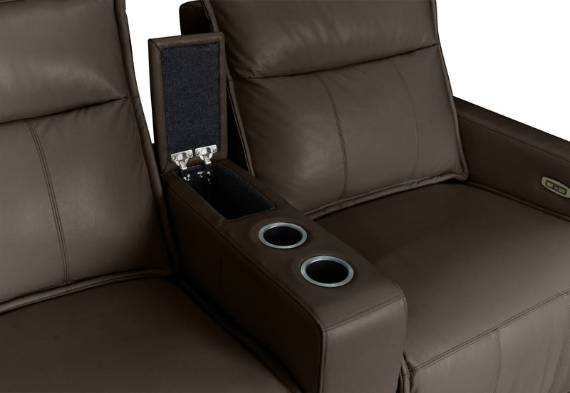 ALCINA LEATHER CONSOLE CHOCOLATE