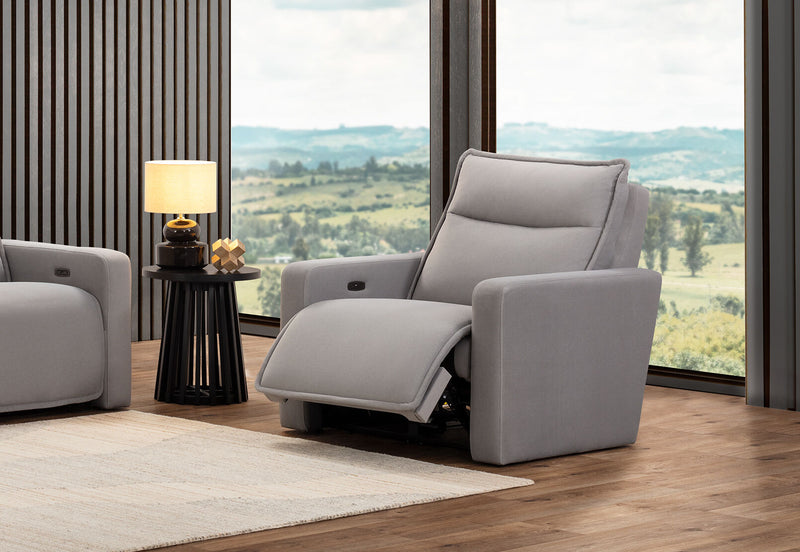 ALCINA FABRIC ELECTRIC RECLINER LIGHT GREY
