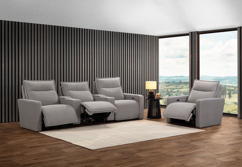 ALCINA FABRIC ELECTRIC RECLINER LIGHT GREY