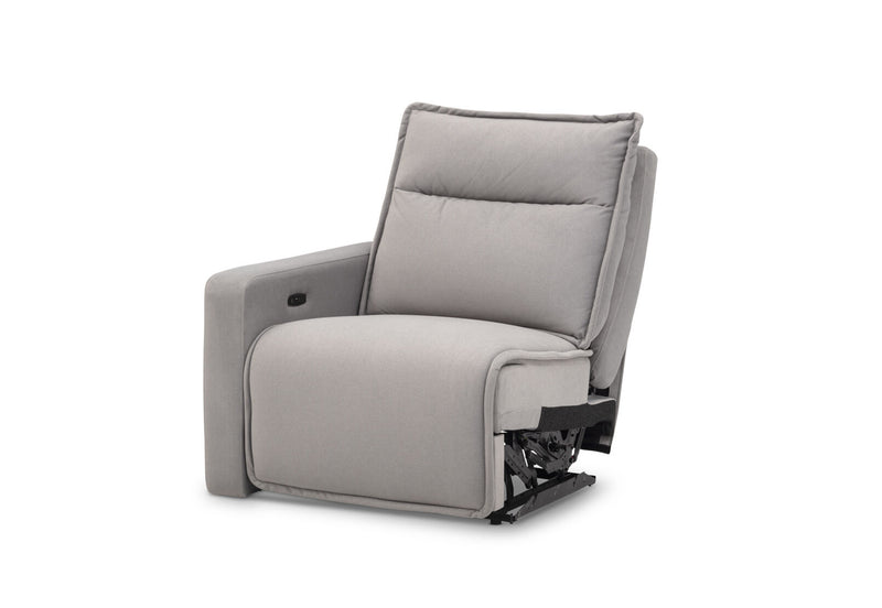ALCINA FABRIC LHF ELECTRIC RECLINER ARM CHAIR LIGHT GREY