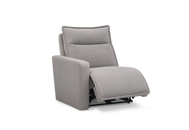 ALCINA FABRIC LHF ELECTRIC RECLINER ARM CHAIR LIGHT GREY