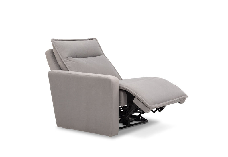 ALCINA FABRIC LHF ELECTRIC RECLINER ARM CHAIR LIGHT GREY