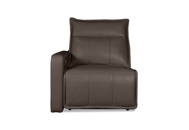 ALCINA LEATHER LHF ELECTRIC RECLINER ARM CHAIR CHOCOLATE