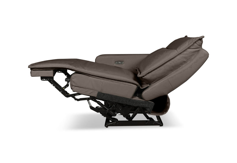 ALCINA LEATHER LHF ELECTRIC RECLINER ARM CHAIR CHOCOLATE