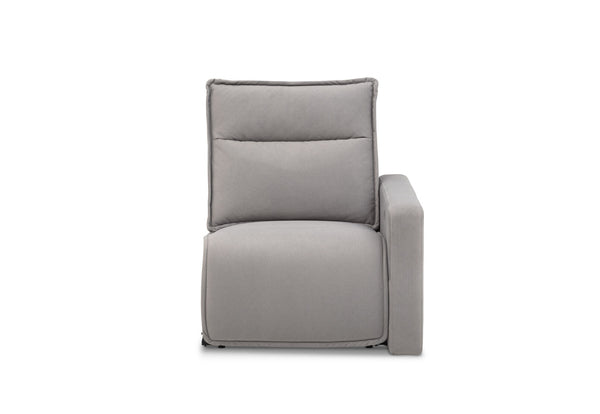 ALCINA FABRIC RHF ELECTRIC RECLINER ARM CHAIR LIGHT GREY