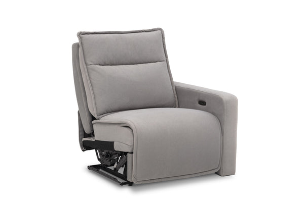 ALCINA FABRIC RHF ELECTRIC RECLINER ARM CHAIR LIGHT GREY