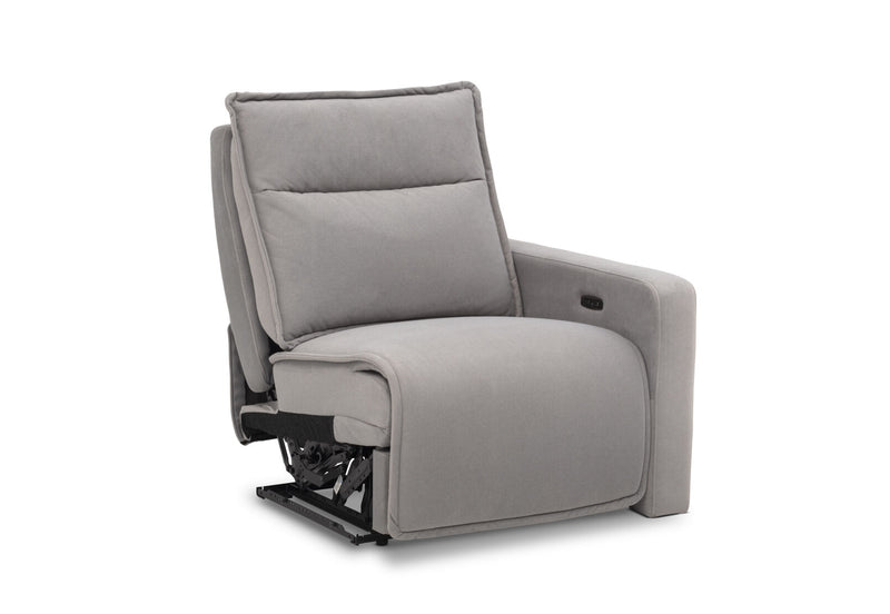 ALCINA FABRIC RHF ELECTRIC RECLINER ARM CHAIR LIGHT GREY