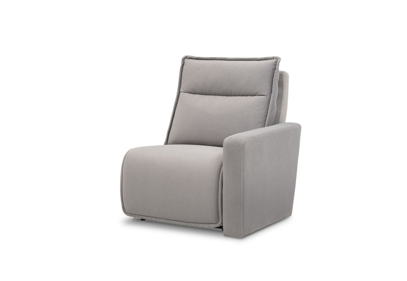 ALCINA FABRIC RHF ELECTRIC RECLINER ARM CHAIR LIGHT GREY