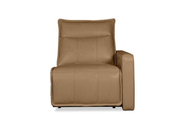 ALCINA LEATHER RHF ELECTRIC RECLINER ARM CHAIR MOCHA