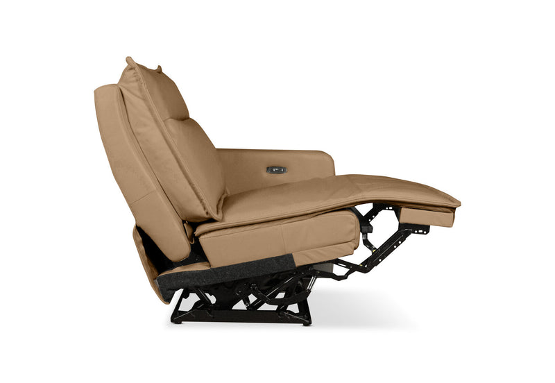 ALCINA LEATHER RHF ELECTRIC RECLINER ARM CHAIR MOCHA
