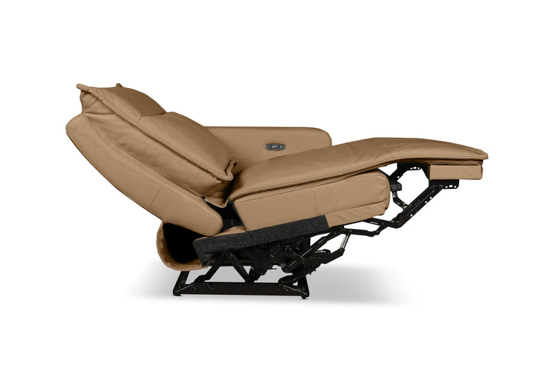 ALCINA LEATHER RHF ELECTRIC RECLINER ARM CHAIR MOCHA